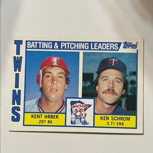 Topps Twins Team Checklist Card - Blue and Brown